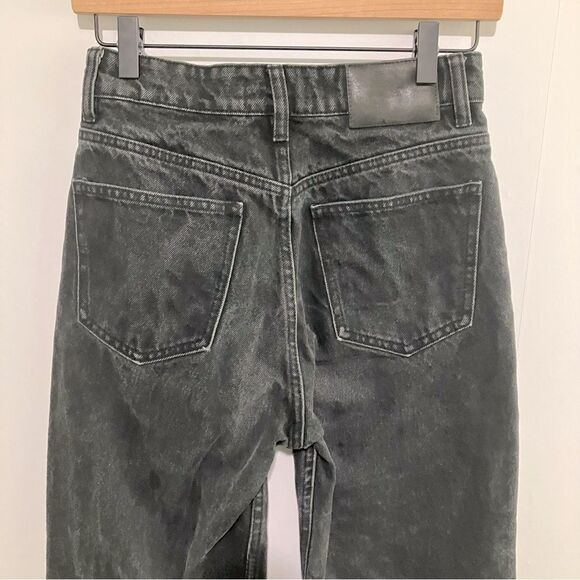 Zara Jeans Women Size 4 Black Ankle Fray Straight Leg High Rise - Picture 7 of 10